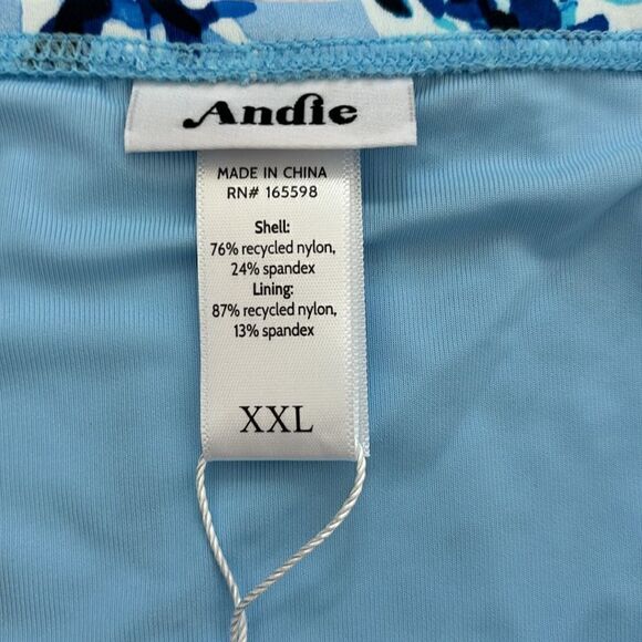 Andie The Bikini Bottom Swim Bottoms Bluff Blue Floral Low Rise - Picture 7 of 9